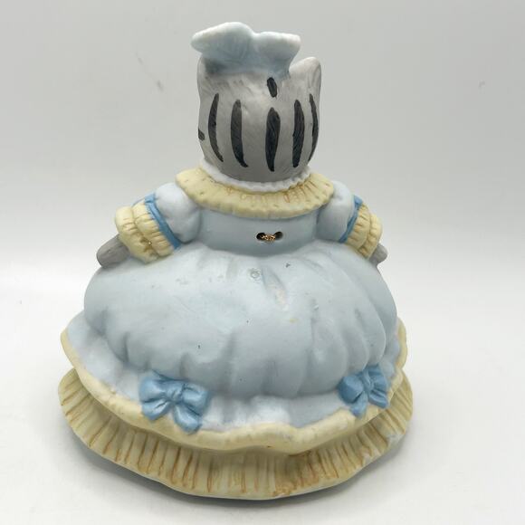 Kitty Cucumber 1990, Porcelain Cinderella Cat In Blue Gown 4” Collectible Bell - Picture 4 of 5